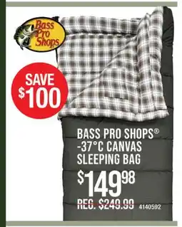 Cabela's BASS PRO SHOPS -37°C CANVAS SLEEPING BAG offer