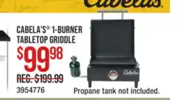 Cabela's CABELA'S 1-BURNER TABLETOP GRIDDLE offer