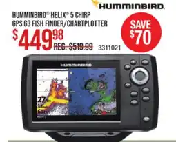 Cabela's HUMMINBIRD HELIX 5 CHIRP GPS G3 FISH FINDER offer