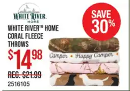 Cabela's WHITE RIVER HOME CORAL FLEECE THROWS offer