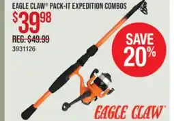 Cabela's EAGLE CLAW PACK-IT EXPEDITION COMBOS offer