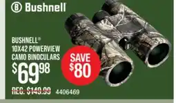 Cabela's BUSHNELL 10X42 POWERVIEW CAMO BINOCULARS offer