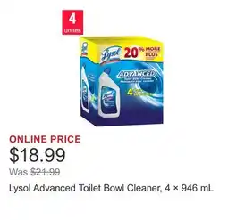 Costco Lysol Advanced Toilet Bowl Cleaner, 4 × 946 mL offer