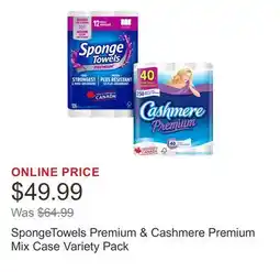 Costco SpongeTowels Premium & Cashmere Premium Mix Case Variety Pack offer