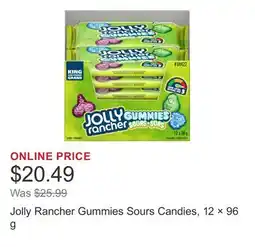 Costco Jolly Rancher Gummies Sours Candies, 12 × 96 g offer