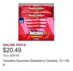 Costco Twizzlers Gummies Strawberry Candies, 12 × 90 g offer
