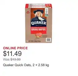 Costco Quaker Quick Oats, 2 × 2.58 kg offer