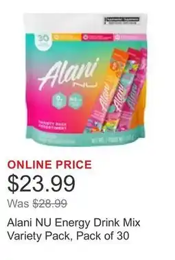 Costco Alani NU Energy Drink Mix Variety Pack, Pack of 30 offer