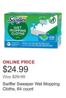 Costco Swiffer Sweeper Wet Mopping Cloths, 64 count offer