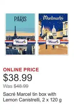Costco Sacré Marcel tin box with Lemon Canistrelli, 2 x 120 g offer