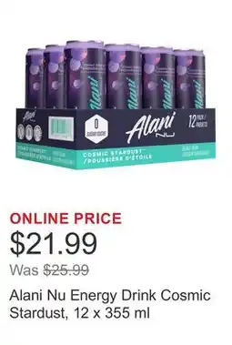 Costco Alani Nu Energy Drink Cosmic Stardust, 12 x 355 ml offer