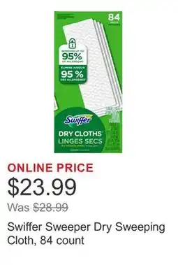 Costco Swiffer Sweeper Dry Sweeping Cloth, 84 count offer