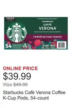 Costco Starbucks Cafè Verona Coffee K-Cup Pods, 54-count offer