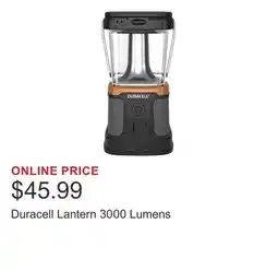 Costco Duracell Lantern 3000 Lumens offer