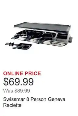 Costco Swissmar 8 Person Geneva Raclette offer