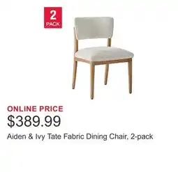 Costco Aiden & Ivy Tate Fabric Dining Chair, 2-pack offer