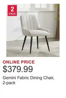 Costco Gemini Fabric Dining Chair, 2-pack offer