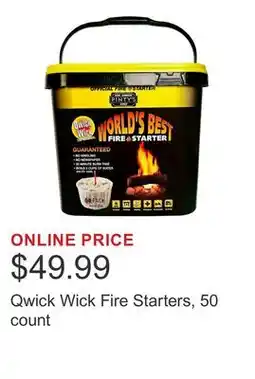 Costco Qwick Wick Fire Starters, 50 count offer