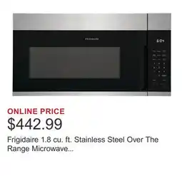 Costco Frigidaire 1.8 cu. ft. Stainless Steel Over The Range Microwave with Sensor Cook, 300 CFM offer