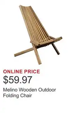 Costco Melino Wooden Outdoor Folding Chair offer