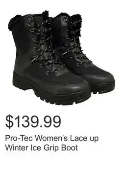 Costco Pro-Tec Women's Lace up Winter Ice Grip Boot offer