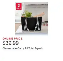 Costco Clevermade Carry All Tote, 2-pack offer