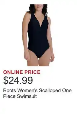 Costco Roots Women's Scalloped One Piece Swimsuit offer