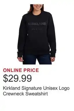 Costco Kirkland Signature Unisex Logo Crewneck Sweatshirt offer