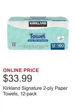 Costco Kirkland Signature 2-ply Paper Towels, 12-pack offer