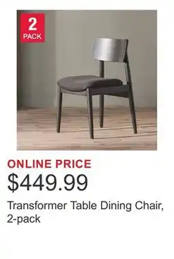 Costco Transformer Table Dining Chair, 2-pack offer