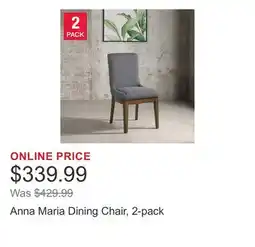 Costco Anna Maria Dining Chair, 2-pack offer