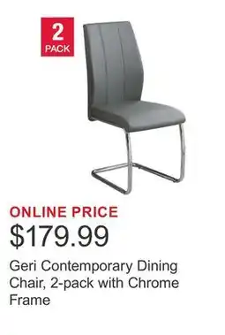Costco Geri Contemporary Dining Chair, 2-pack with Chrome Frame offer