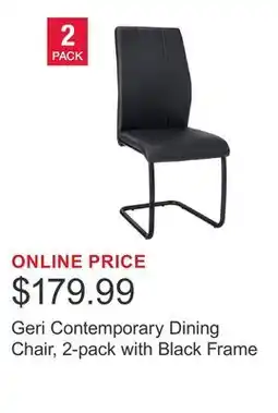 Costco Geri Contemporary Dining Chair, 2-pack with Black Frame offer