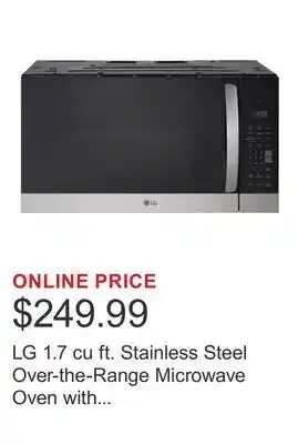 Costco LG 1.7 cu ft. Stainless Steel Over-the-Range Microwave Oven with EasyClean Interior offer