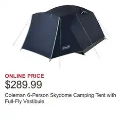 Costco Coleman 6-Person Skydome Camping Tent with Full-Fly Vestibule offer