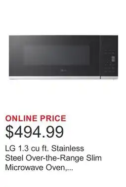 Costco LG 1.3 cu ft. Stainless Steel Over-the-Range Slim Microwave Oven, 400CFM offer