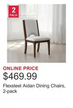 Costco Flexsteel Aidan Dining Chairs, 2-pack offer