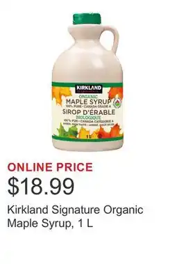 Costco Kirkland Signature Organic Maple Syrup, 1 L offer