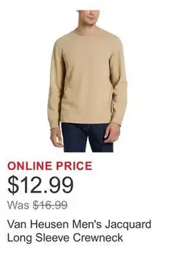 Costco Van Heusen Men's Jacquard Long Sleeve Crewneck offer