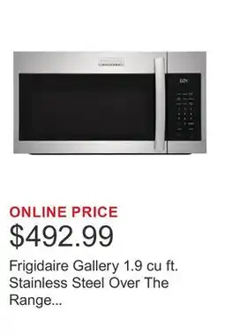 Costco Frigidaire Gallery 1.9 cu ft. Stainless Steel Over The Range Microwave with Sensor Cook, 400 CFM offer
