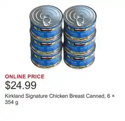 Costco Kirkland Signature Chicken Breast Canned, 6 × 354 g offer