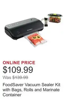 Costco FoodSaver Vacuum Sealer Kit with Bags, Rolls and Marinate Container offer