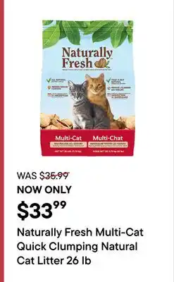 Petvalu Naturally Fresh Multi Cat Quick Clumping Natural Cat Litter offer