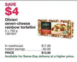 Costco Olivieri seven-cheese rainbow tortellini offer