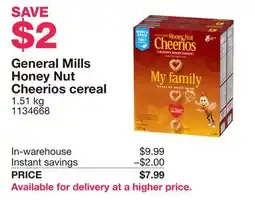 Costco General Mills Honey Nut Cheerios cereal. kg offer
