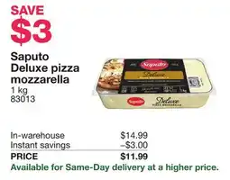 Costco Saputo Deluxe pizza mozzarella offer