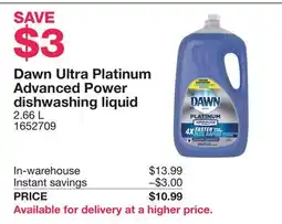 Costco Dawn Ultra Platinum Advanced Power dishwashing liquid offer