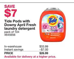 Costco Tide Pods with Downy April Fresh laundry detergent offer