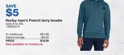 Costco Hurley men's French terry hoodie offer