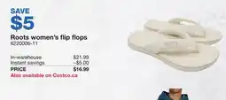 Costco Roots women's flip flops offer
